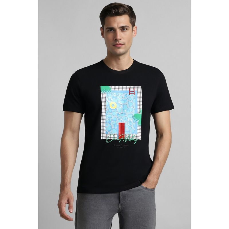 Simon Carter Black Printed T-Shirt (S)
