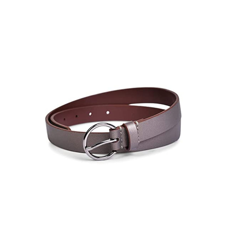 BELWABA Vegan Leather Bronze Color Saffiano Womens Belt (26)