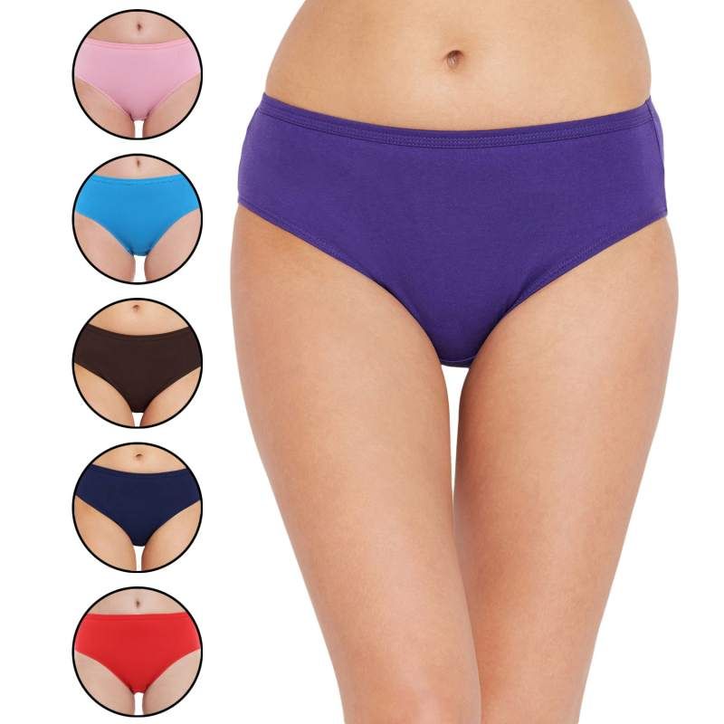 Bodycare Pack of 6 Assorted Cotton Hipster Panty (S)