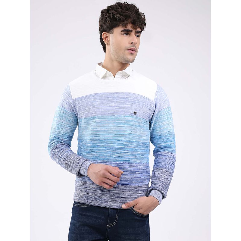 Monte Carlo Men's Round Neck Full Sleeve Pullover - Blue (L)