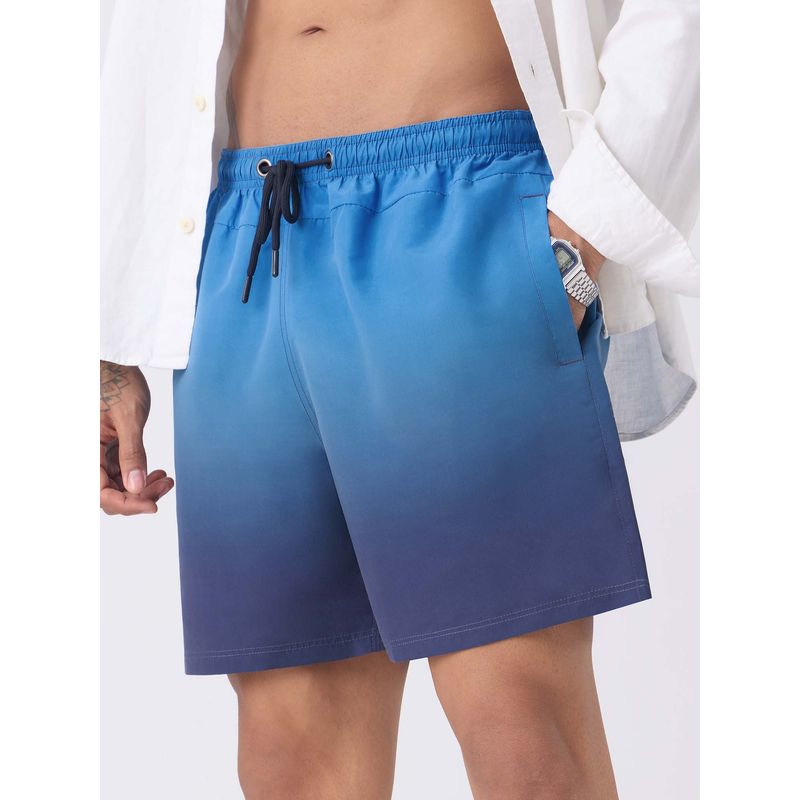 The Souled Store Ocean-Deep Ombre Gradient Men Shorts - Blue (34)