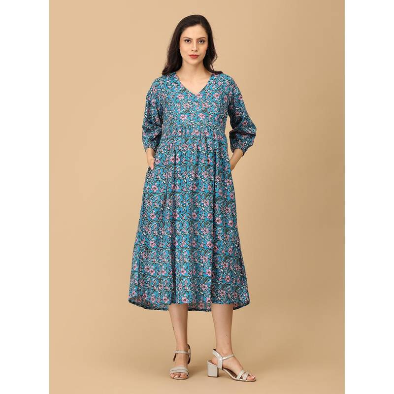The Mom Store Blueming Marvel Maternity & Nursing Dress (S)