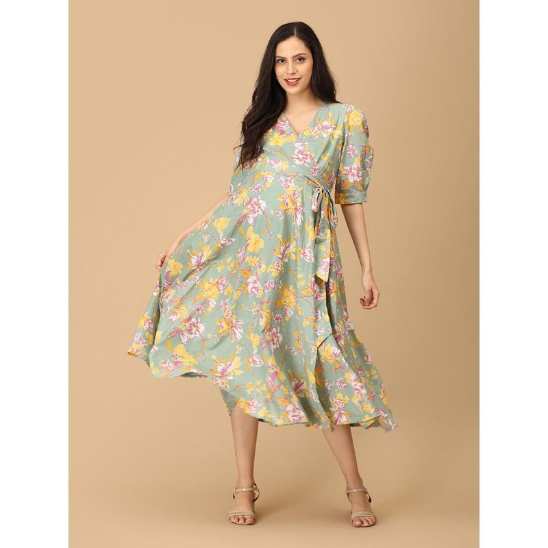 The Mom Store Color Crush Maternity & Nursing Wrap Dress (S)