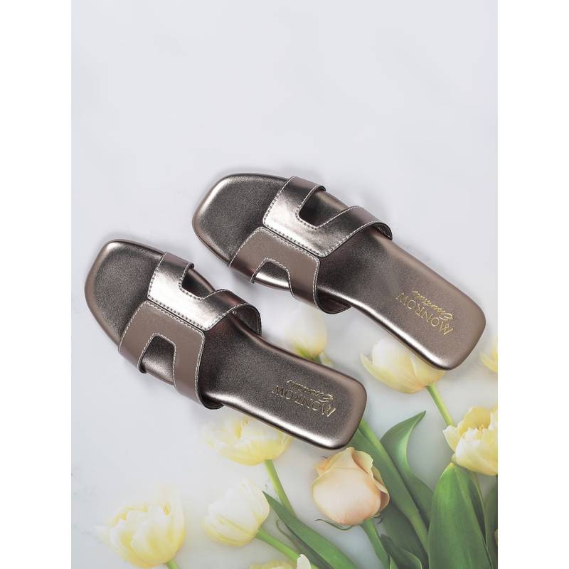 Monrow Solid-Plain Metallic Flats (EURO 37)
