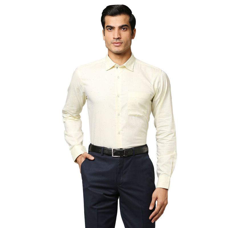 Park Avenue Men Light Yellow Shirt (M) (M)