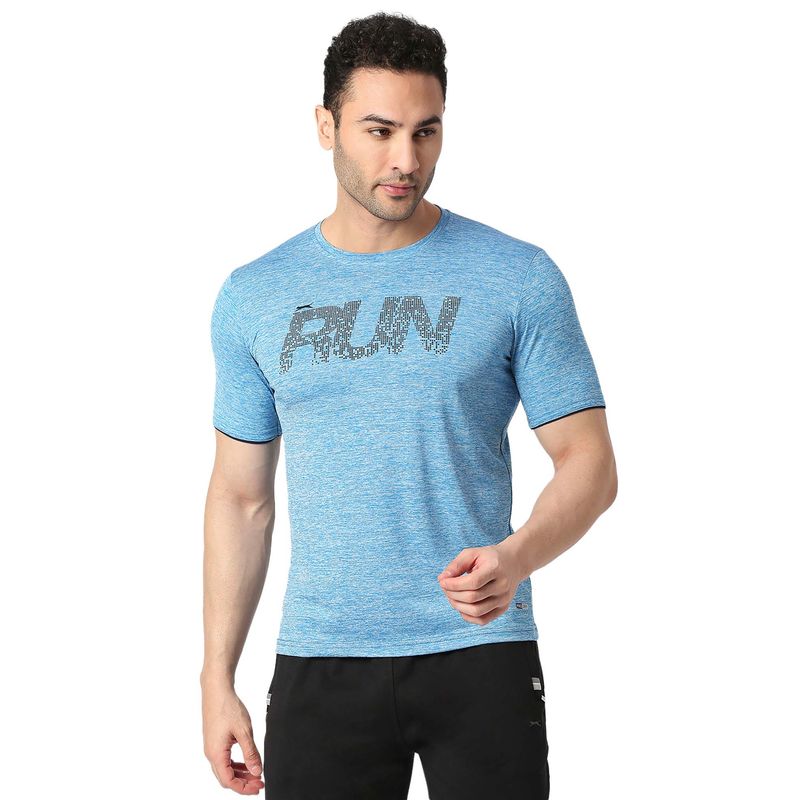 Black Panther Mens Blue Acti Fit T-Shirt (M)