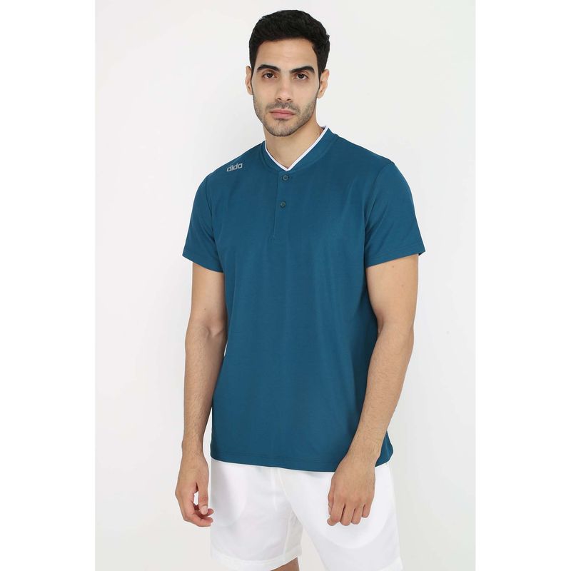 Dida Men Wrinkle-Free Athletic Dry-Fit Regular Sports Teal T-Shirt (XL)
