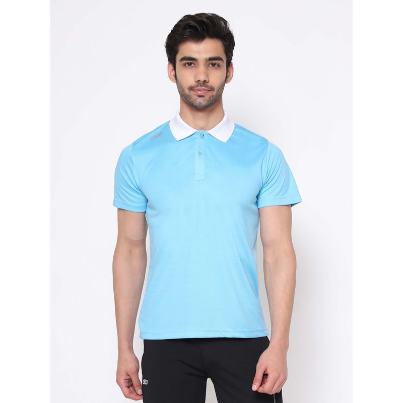 Dida Men Athletic Dry-Fit Regular Sports Blue Polo T-Shirt (2XL)