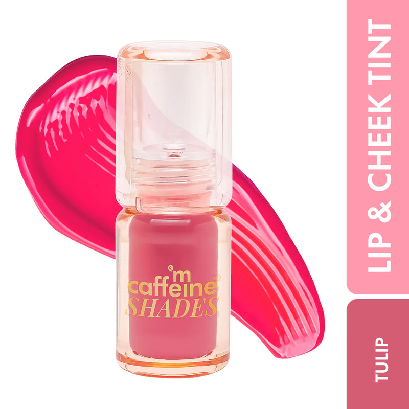 mCaffeine Shades Lip & Cheek Glow Tint | Longlasting, Blendable, Dewy Finish - Tulip