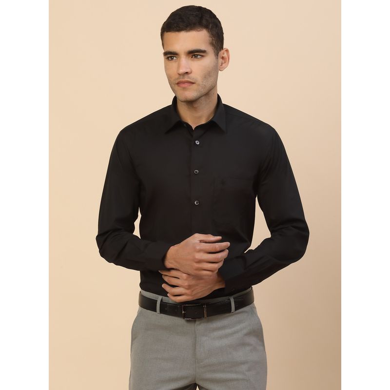 Cantabil Men Black Cotton Regular Fit Shirt (38)
