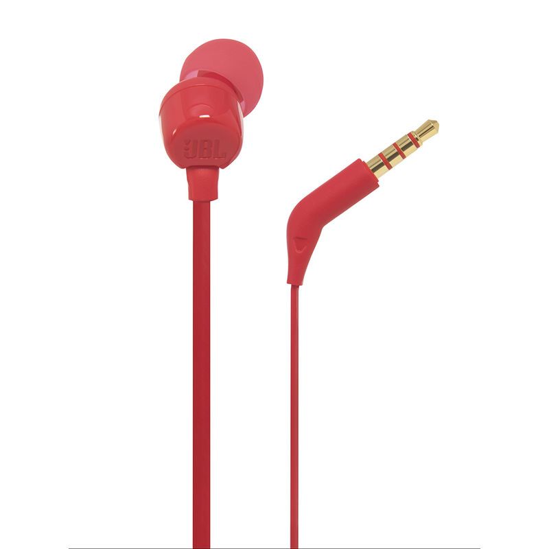 JBL T110 in Ear Headphones with Mic  Red 