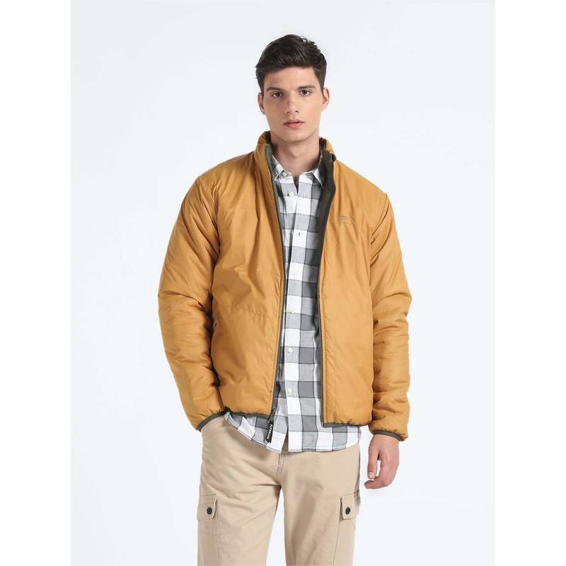Reversible Flying Machine Buy Flying Machine Green High Neck Reversible Puffer Jacket Online