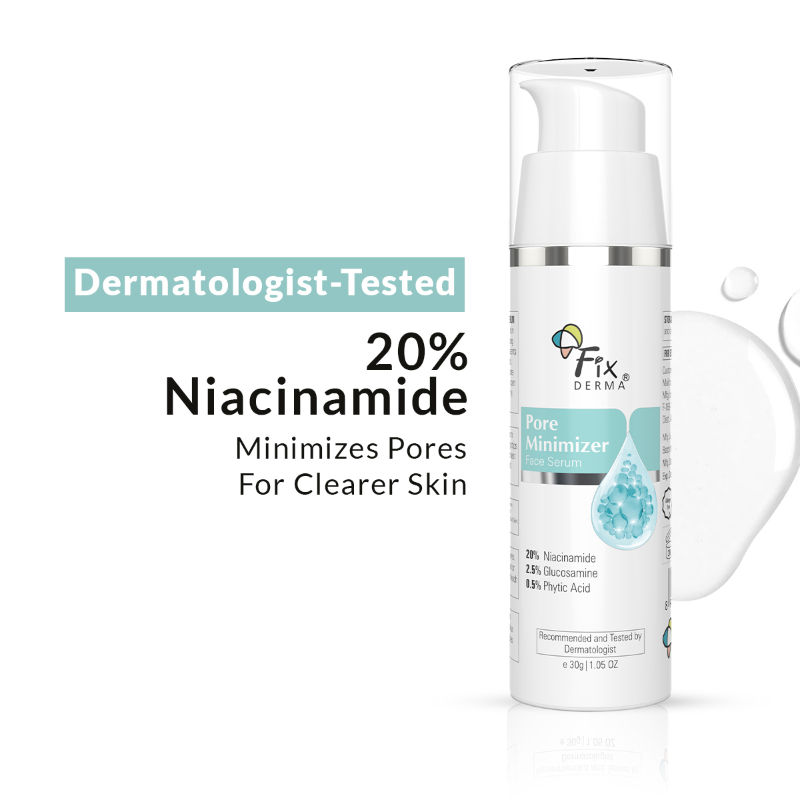 Fixderma Pore Minimizer Face Serum With 20% Niacinamide For Deep Hydration & Skin Soothing
