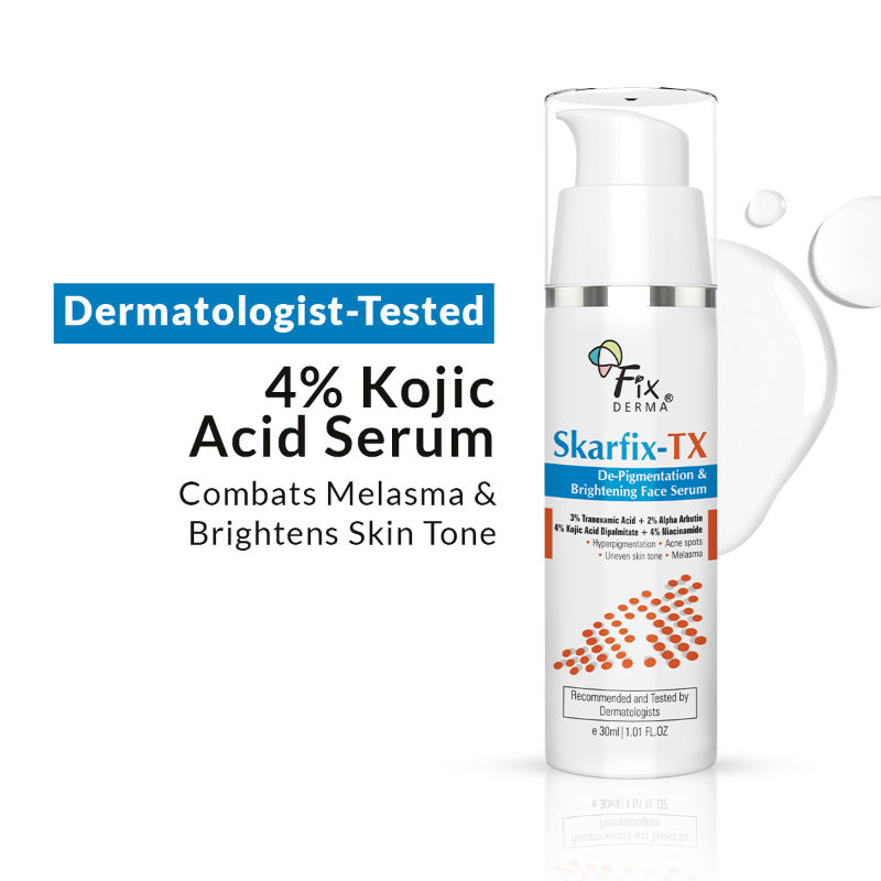 Fixderma Skarfix TX Serum - 3% Tranexamic Acid + 2% Alpha Arbutin + 4% Kojic Acid + 4% Niacinamide