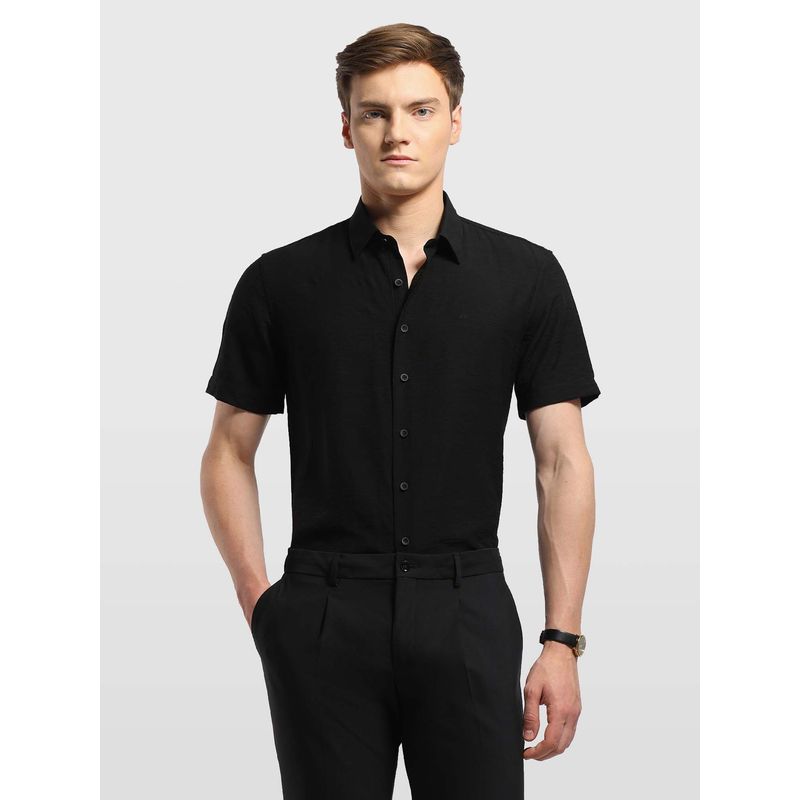 Arrow Newyork Mens Bosto Relaxed Fit Elixir Shirt Black (38)