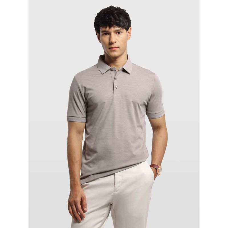 Arrow Mens Solid Regular Fit Polo T-Shirt Mauve (L)