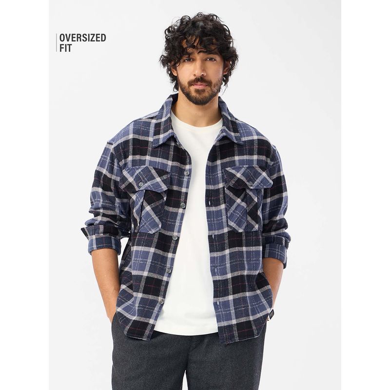 The Souled Store Cobalt Men Oversized Shacket (XL)