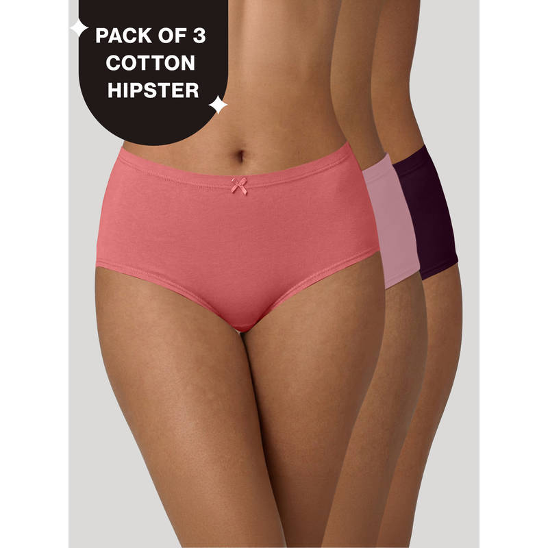 Mid Rise Cotton Hipster Panty with Inner Elastic-NYP100 PO3-Dusty Cedar Zypher Potent Purple (S)
