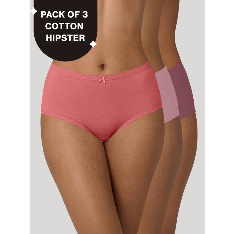 Mid Rise Cotton Hipster Panty with Inner Elastic-NYP100 PO3-Dusty Cedar Zypher Wistful Mauve (XL)
