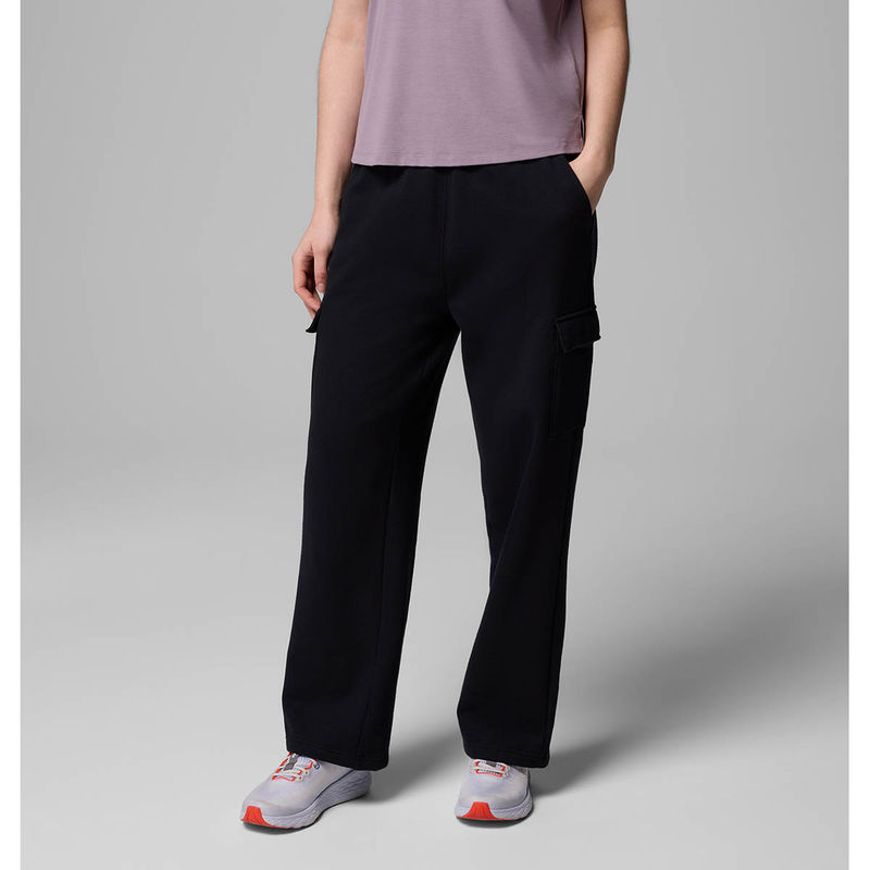 Columbia Black Solid Regular Trackpant (L)