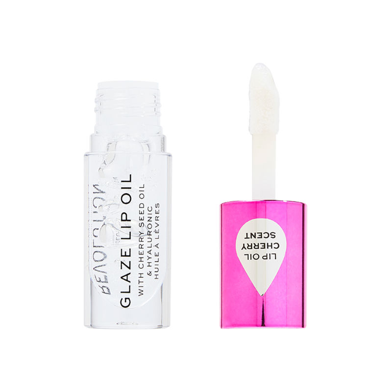 Makeup Revolution Glaze Lip Oil Intense Nourishment With Hyaluronic Acid Vitamin E - Lust Clear