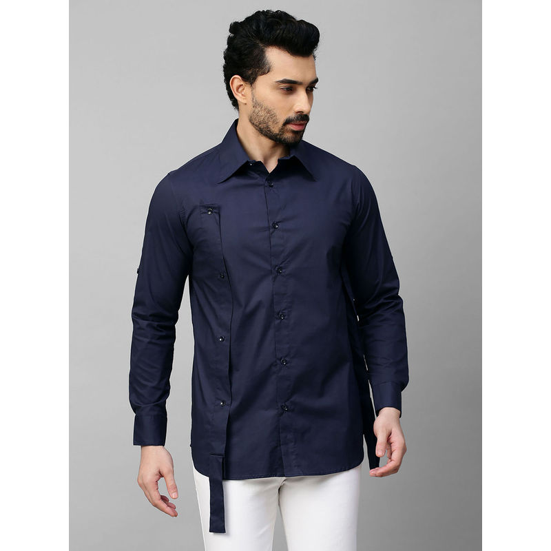 Echke Dark Blue Shirt with Double Placket (S)