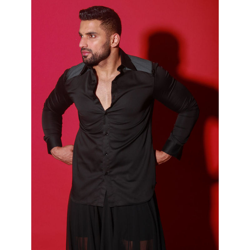 Echke Black Colorblock Shirt (S)