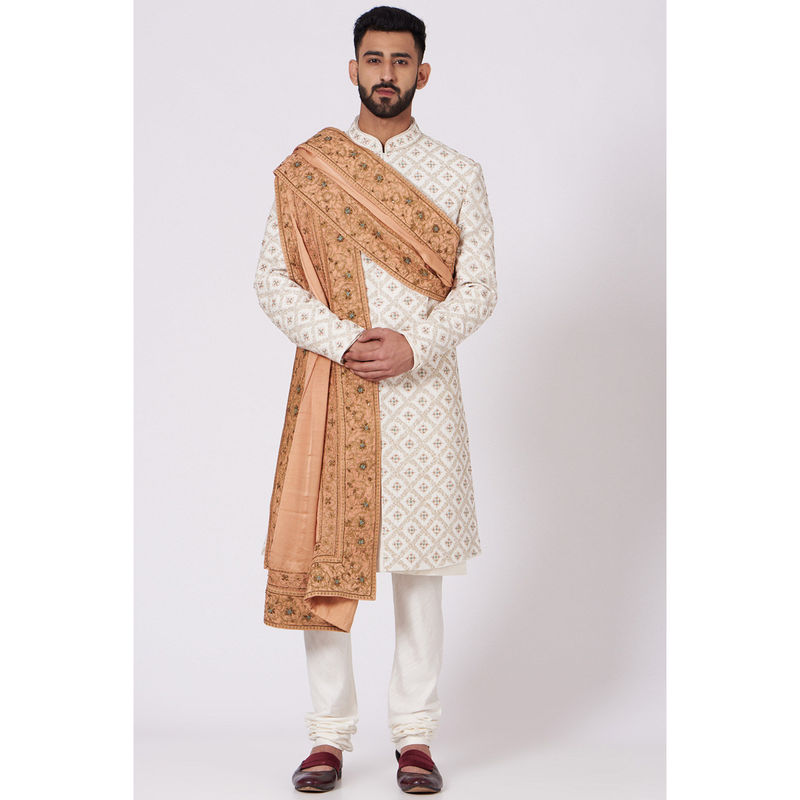 Jatin Malik Ivory Tan Sherwani