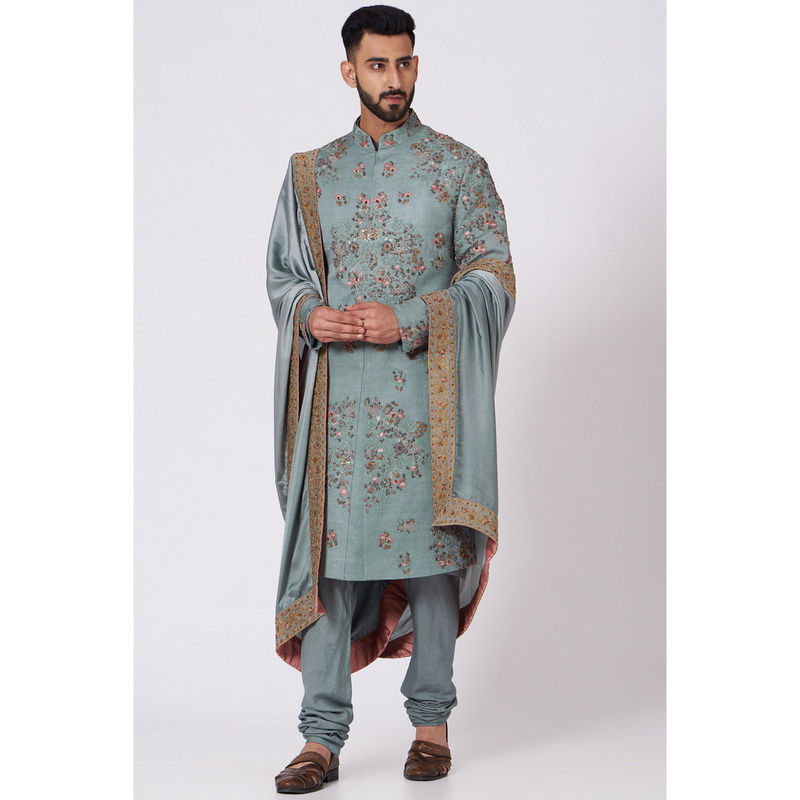 Jatin Malik Chateau Grey sherwani