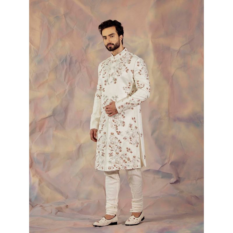 Jatin Malik Ivory In Malaga Kurta & Sherwani
