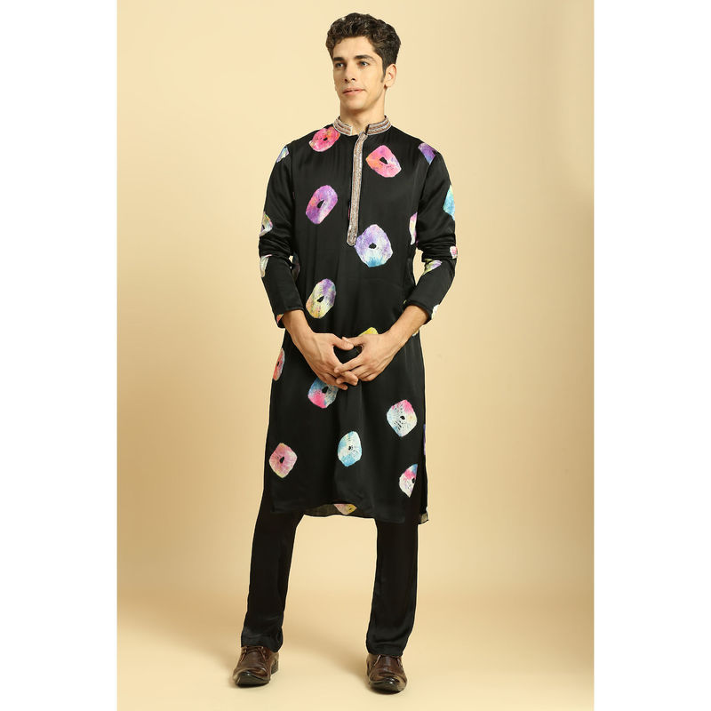 Masumi Mewawalla Black Kurta with Pant (Set of 2) (XS)