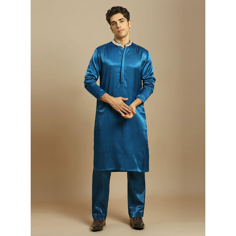 Masumi Mewawalla Blue Kurta with Pant (Set of 2) (XS)