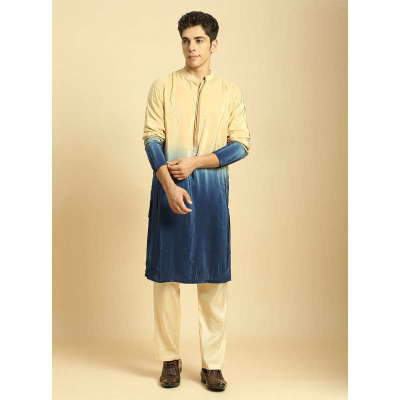 Masumi Mewawalla Beige Ombre Kurta with Pant (Set of 2) (XS)