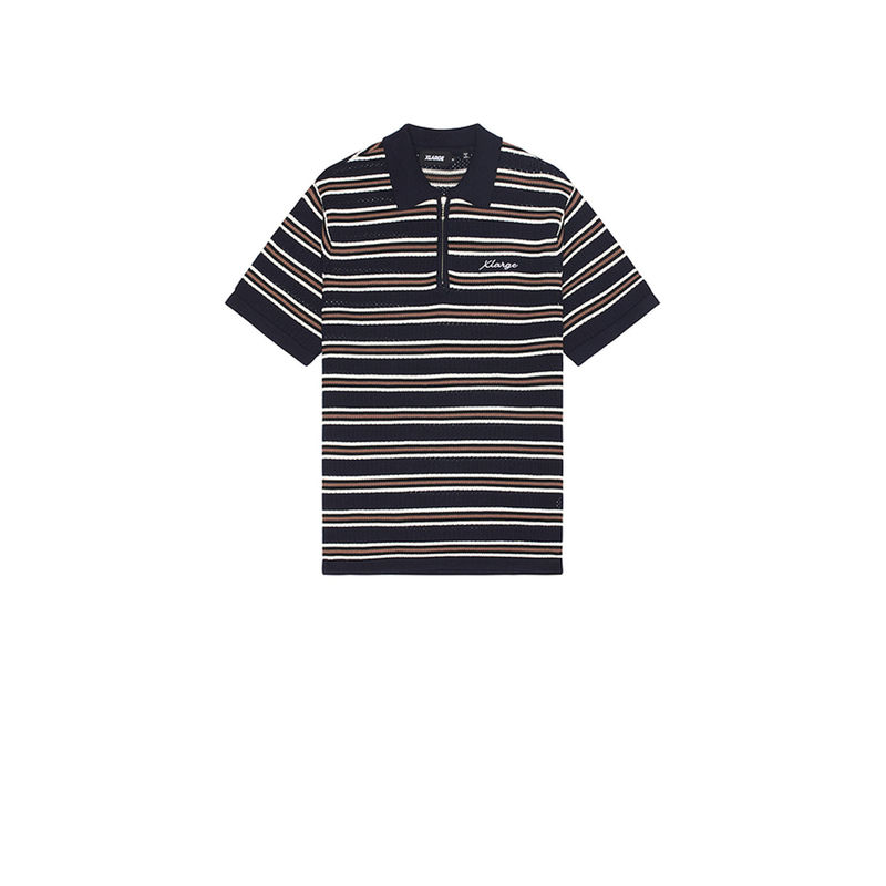 XLARGE Striped Mesh Knit Polo Shirt (M)