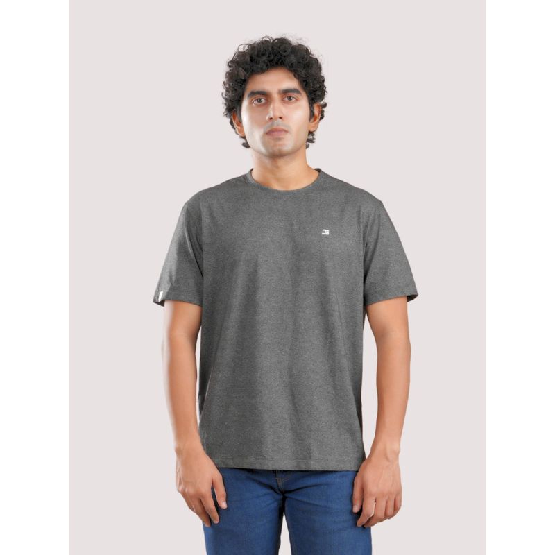 roar for good Organic Cotton Crew Neck T-Shirt - Black Melange (S)
