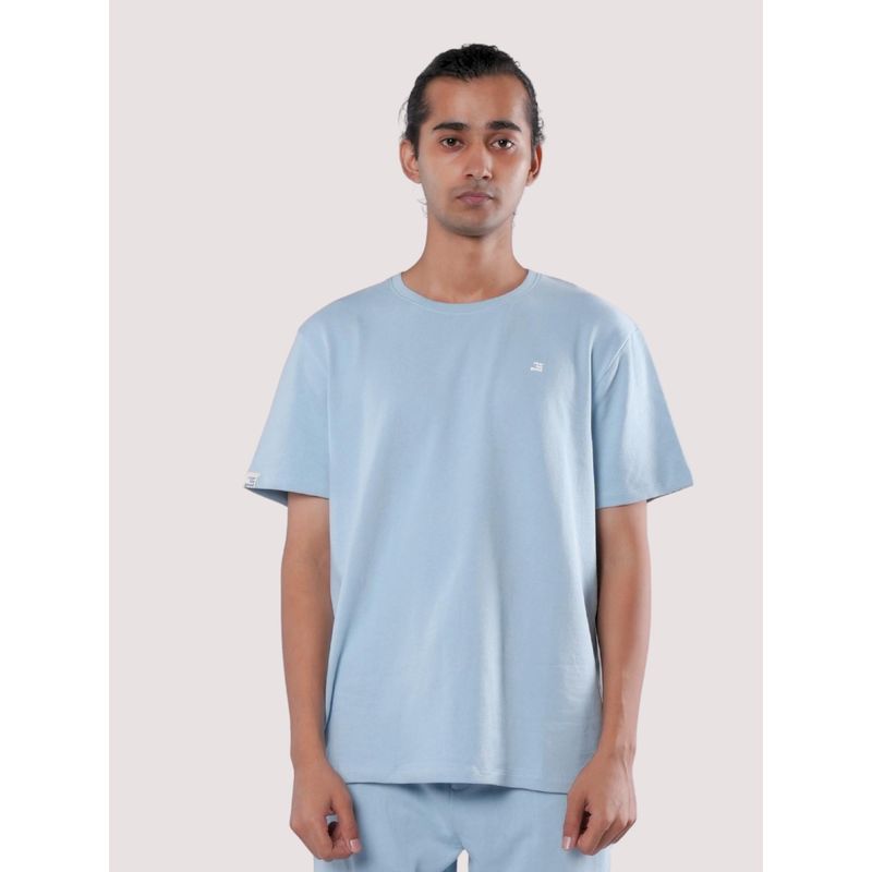 roar for good Organic Cotton Crew Neck T-Shirt - Aqua Blue (S)