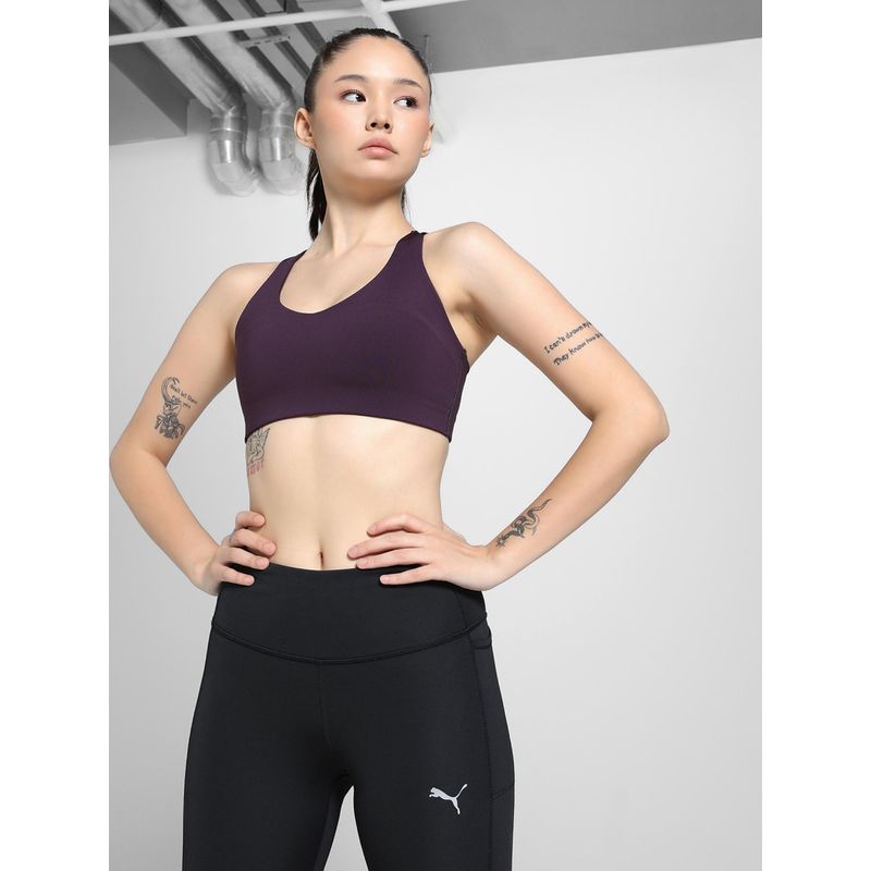 Puma Women Purple High Impact Breathable Running Sports Bra (L)