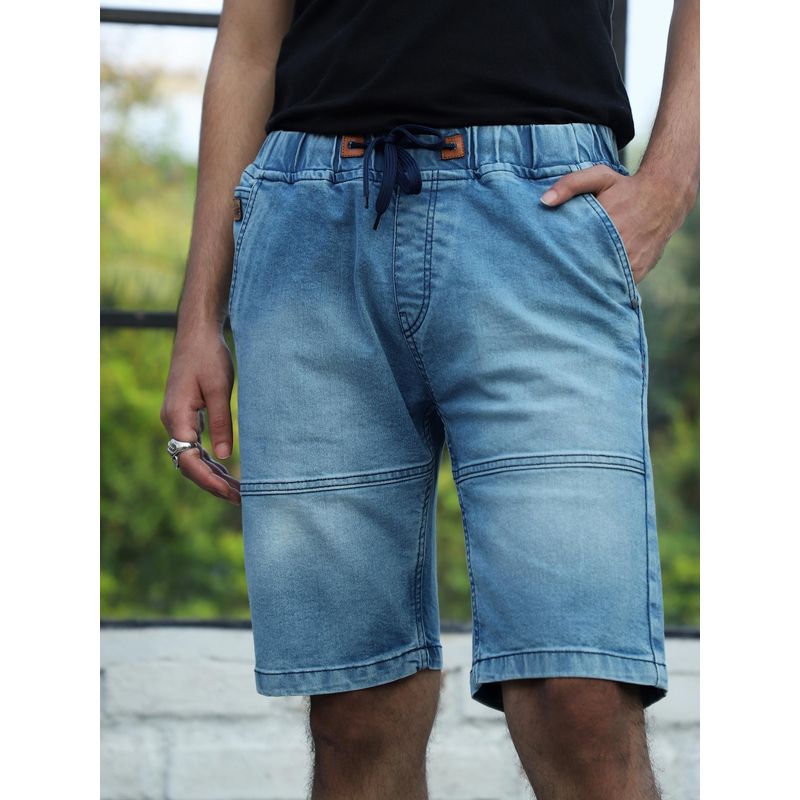 CAHOOT Mens Blue Contrast Stitch Denim Shorts (32)