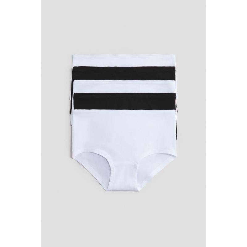 H&M Girls White 5-Pack Cotton Hipster Briefs (8-10 Years)