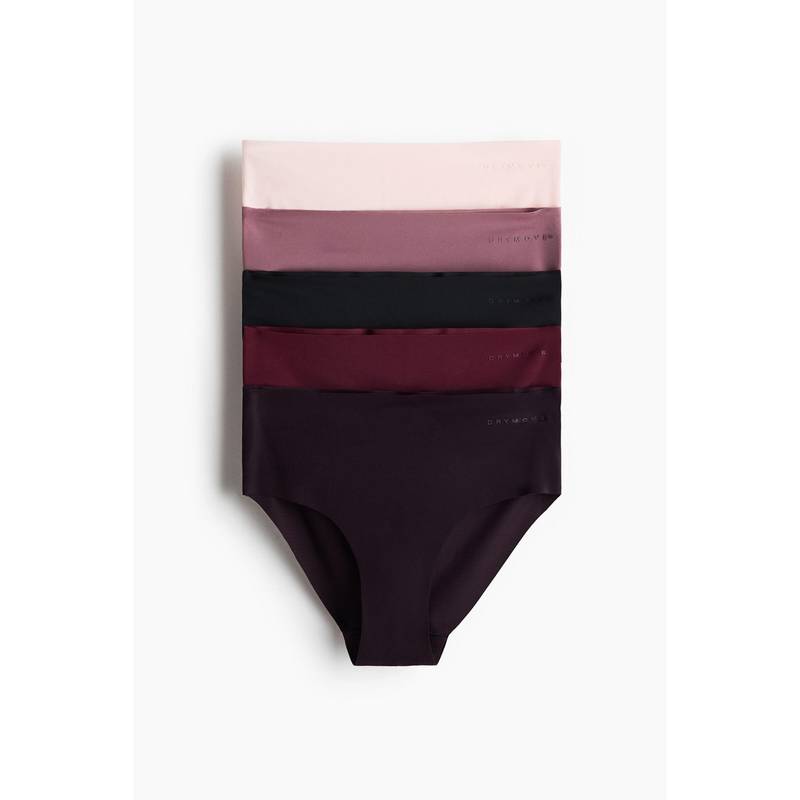 H&M Girls Pink 5-Pack Sports Hipster Briefs With Drymove (10-12 Years)