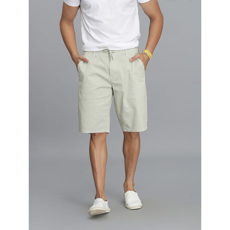 ROOKIES Men Grey Slim Fit Cotton Stretched Chino Shorts (30)