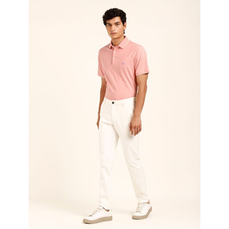 Andamen Regular Fit Single Jersey Pink Melange Polo T-Shirt (S)