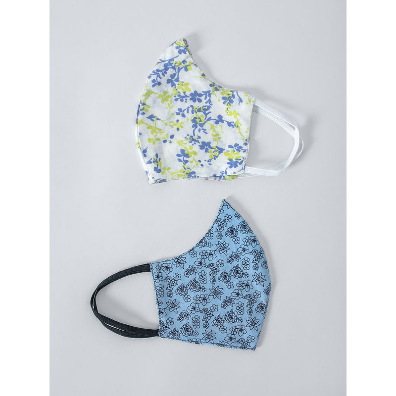 Twenty Dresses By Nykaa Fashion Multicolor Floral Printed Reusable Face Mask ( Pack of 2 ) Buy