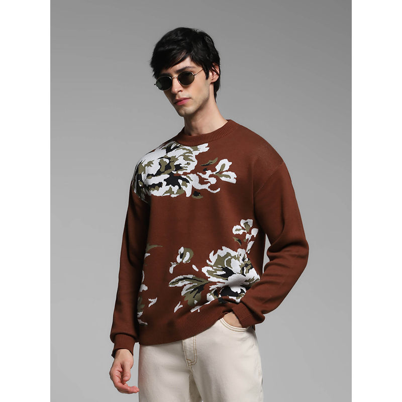 Jack & Jones Brown Regular Fit Pullover Sweater (S)