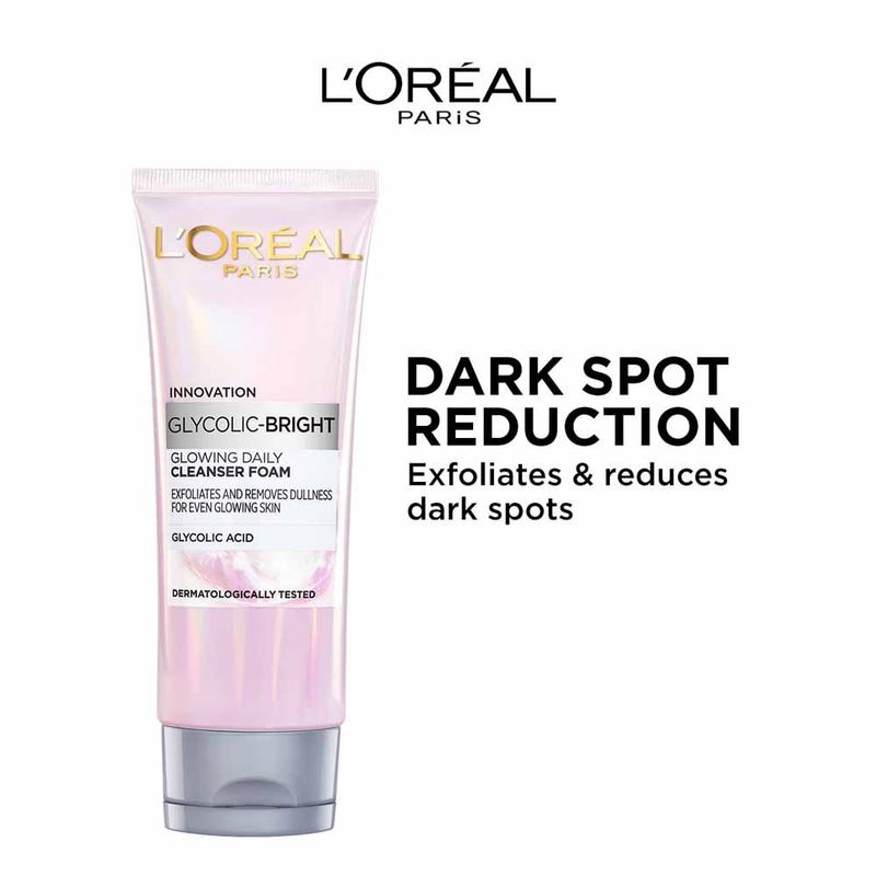 L'Oreal Paris Glycolic Bright Daily Foaming Face Cleanser With Glycolic Acid For Dull Skin