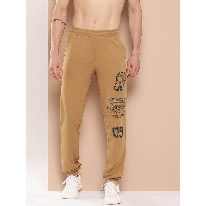Alcis Men Typography Printed Dry Tech Plus Sports Joggers (M)