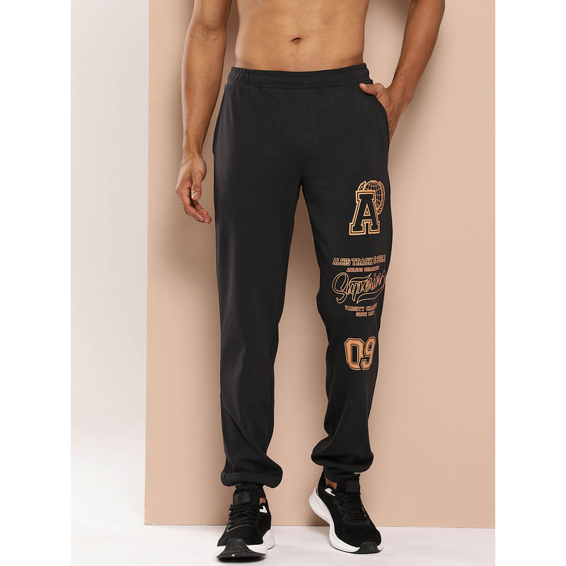 Alcis Men Typography Printed Dry Tech Plus Sports Joggers (XL)