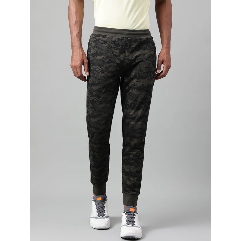 Alcis Men Camouflage Printed Soft Touch Slim-Fit Sports Joggers (L)