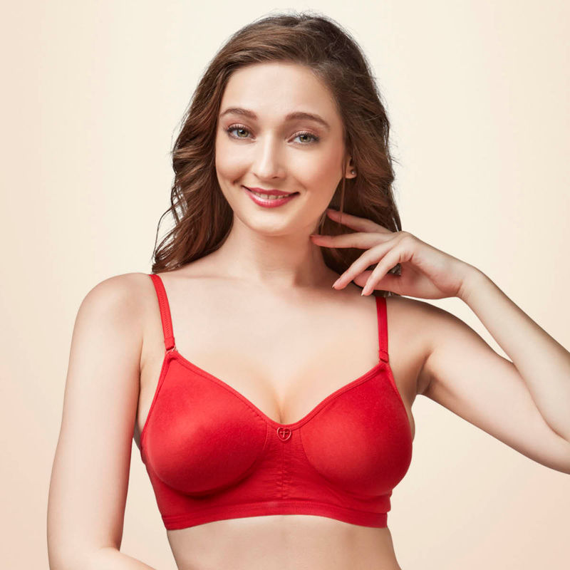 Trylo Paresha Stp Women Non Wired Soft Full Cup Bra - Red (38B)