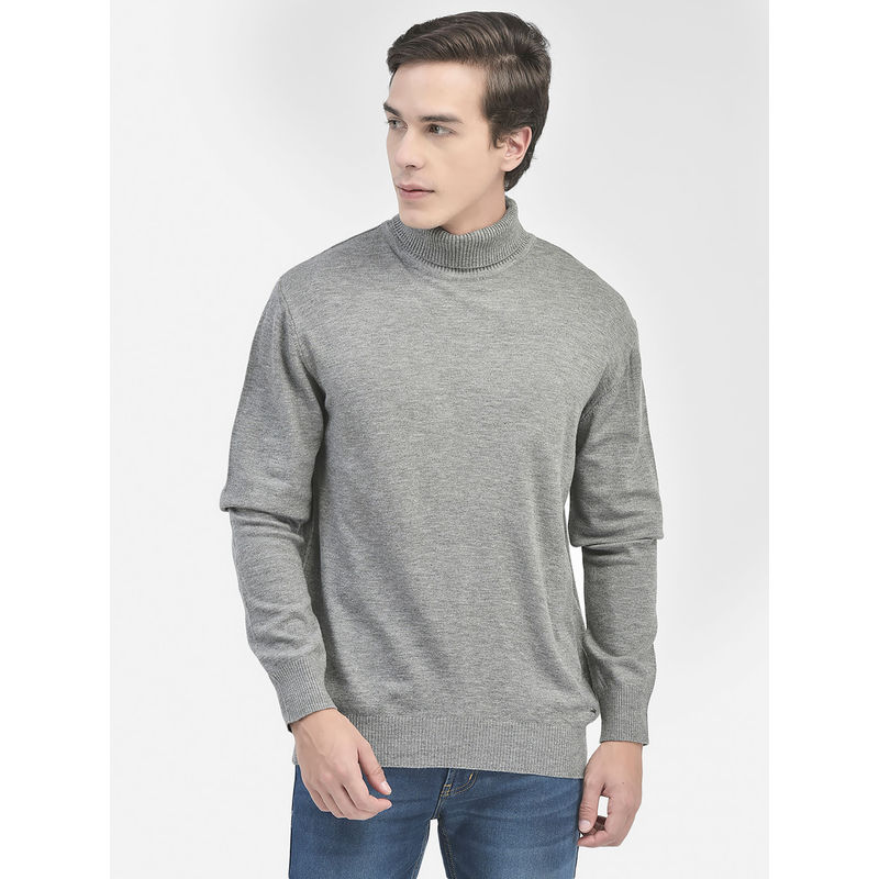 CRIMSOUNE CLUB Mens Grey Turtle Neck Sweater (XL)
